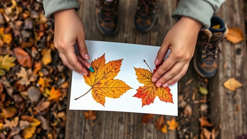leaf rubbing nature art
