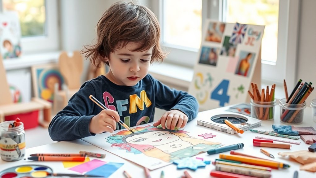 mixed media self portraits activity