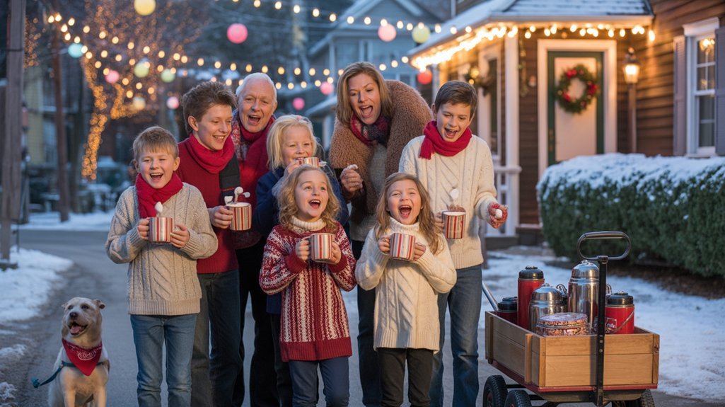 neighborhood caroling cocoa walk