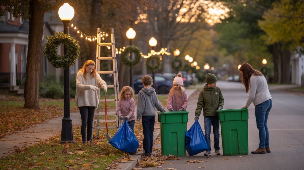 neighborhood cleanup and decorations