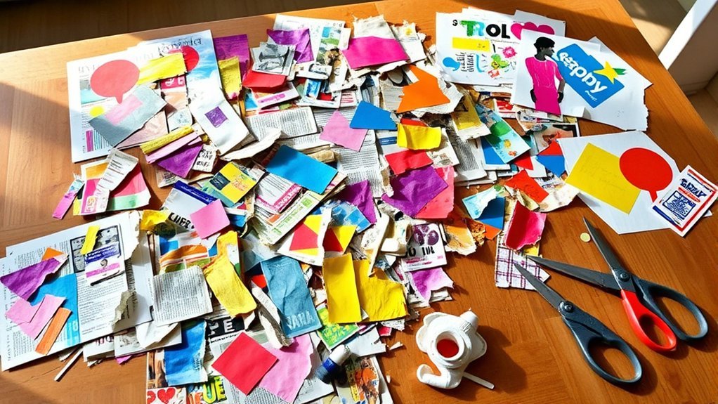 newspaper collage artistic expression