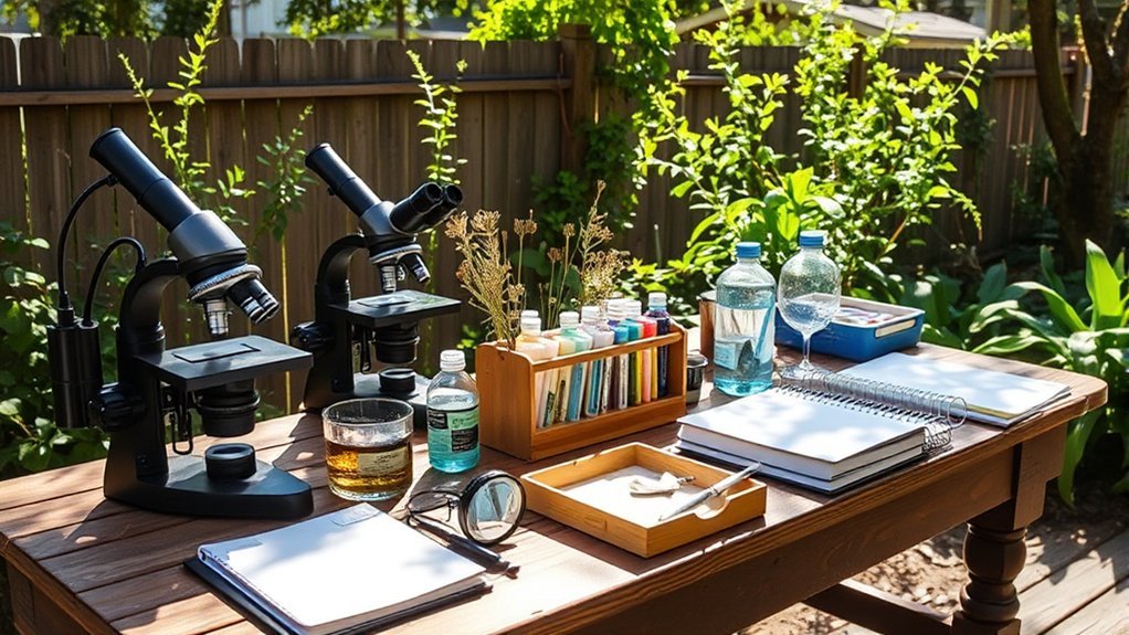 outdoor science station setup