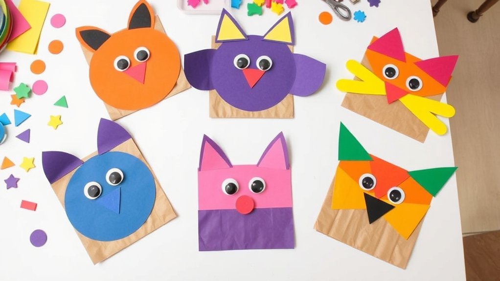 paper bag shape puppets