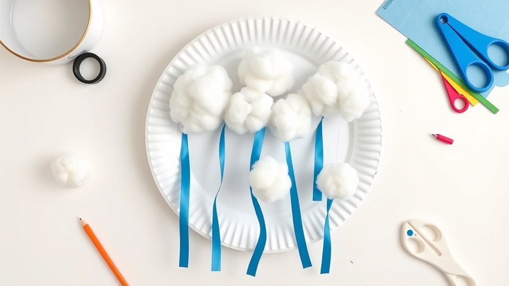 paper plate rain mobile