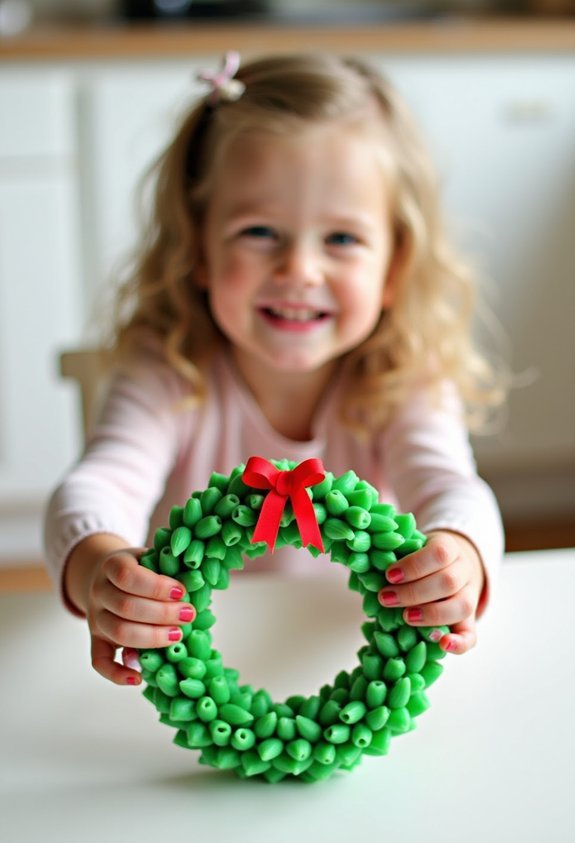 pasta wreath craft project