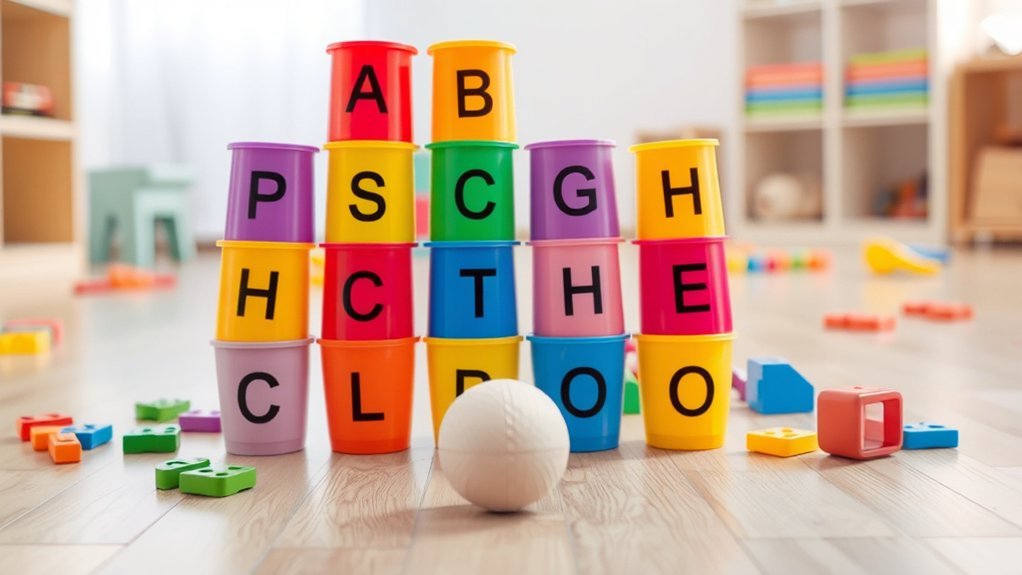 phonics bowling cup activity