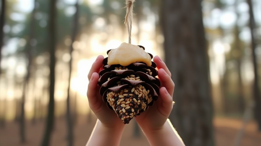 pine cone bird feeders