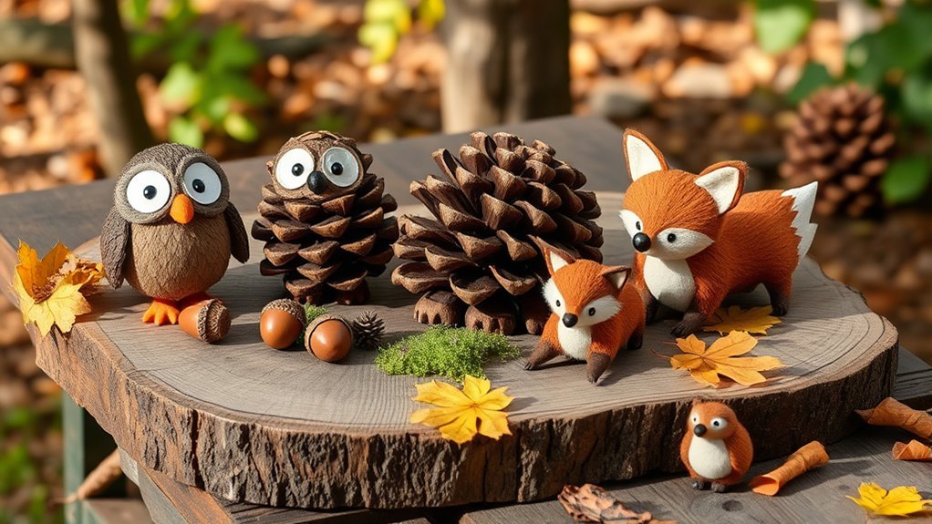 pinecone crafting woodland creatures