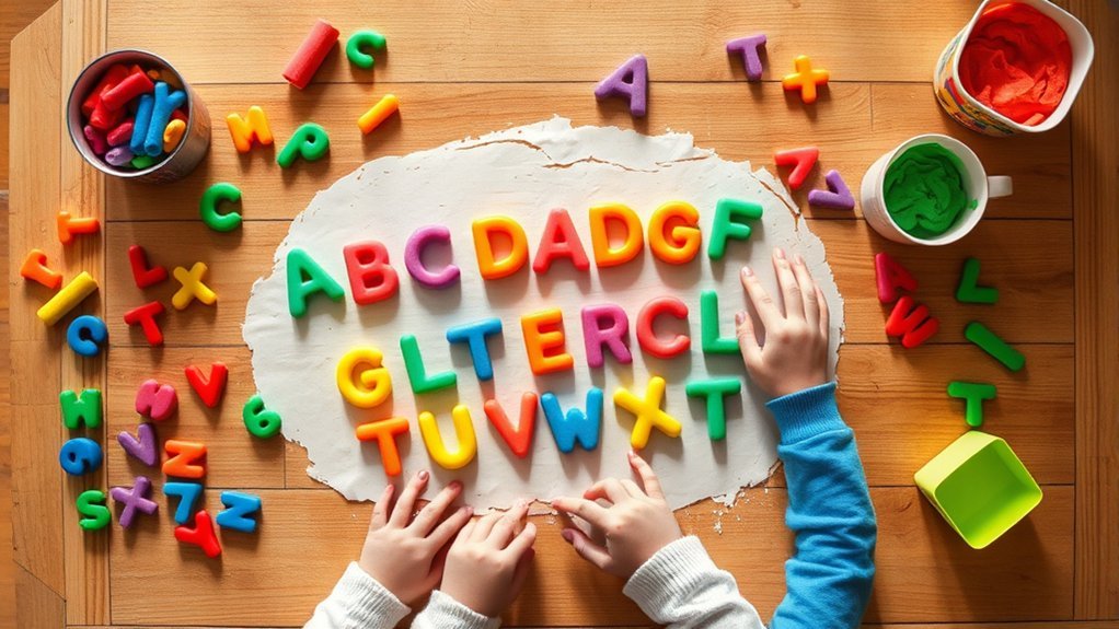 playdough letter building benefits