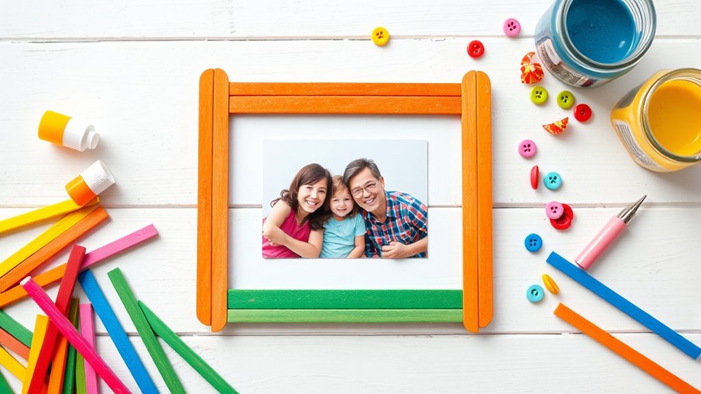 popsicle stick photo frames