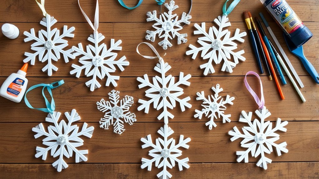 popsicle stick snowflake ornaments