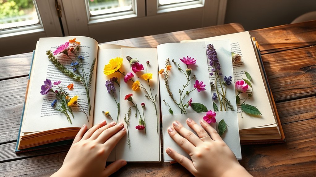 pressed flower bookmark craft