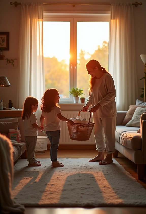 quick cleaning with kids