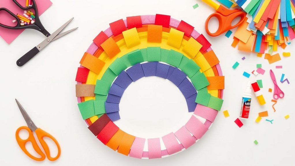 rainbow plate collage activity