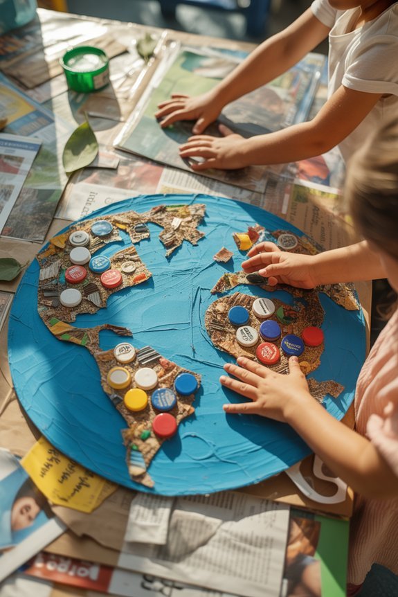 recycled collage celebrates earth