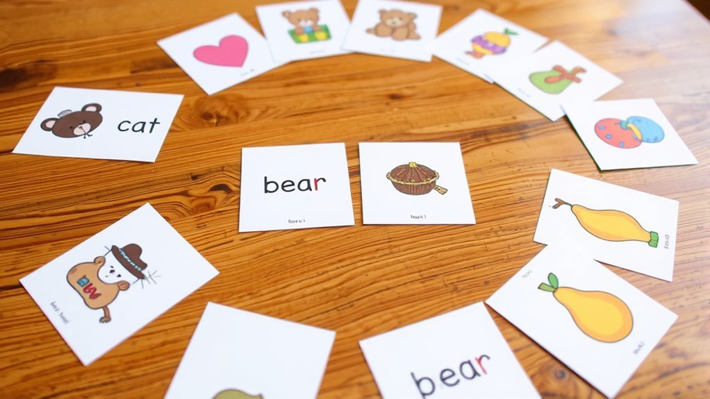 rhyming card memory game