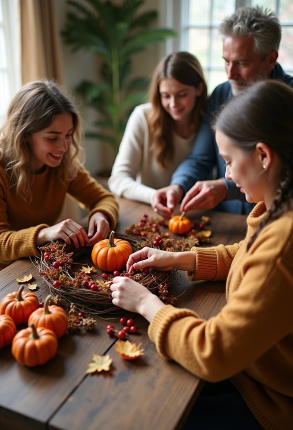 seasonal family wreath making