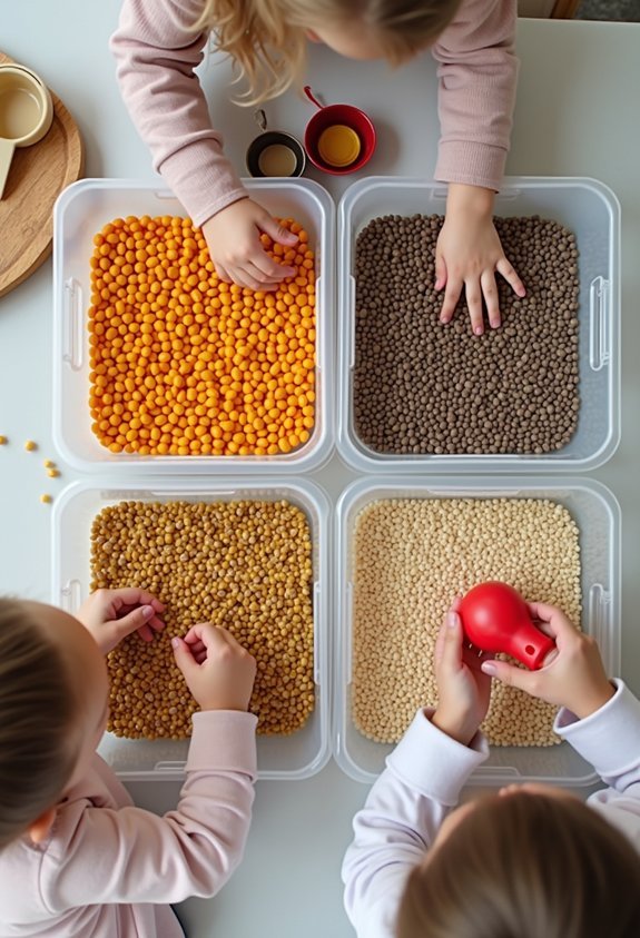 sensory exploration with grains