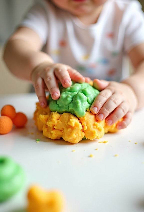 sensory rainbow cloud dough