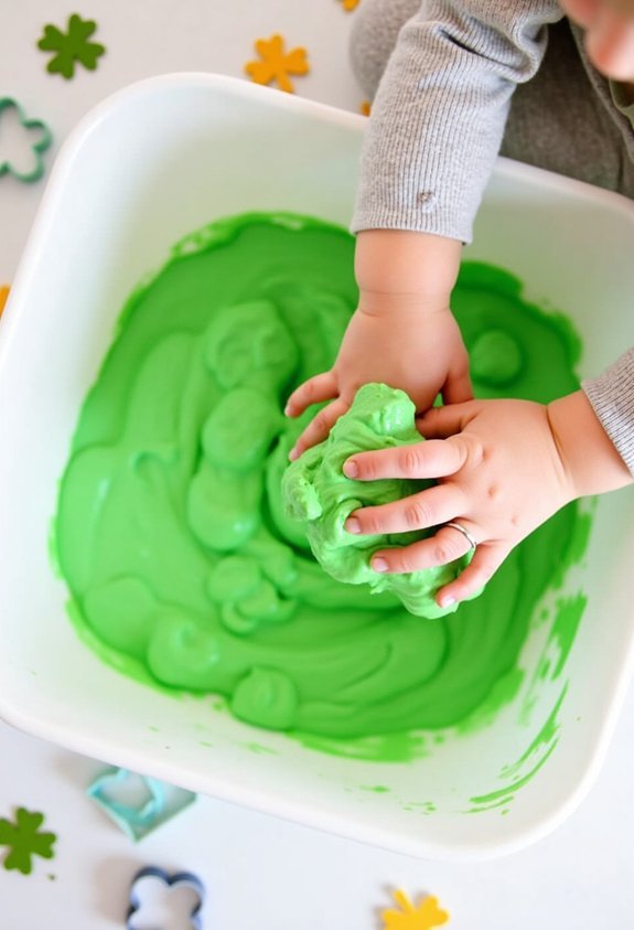 shamrock oobleck sensory play