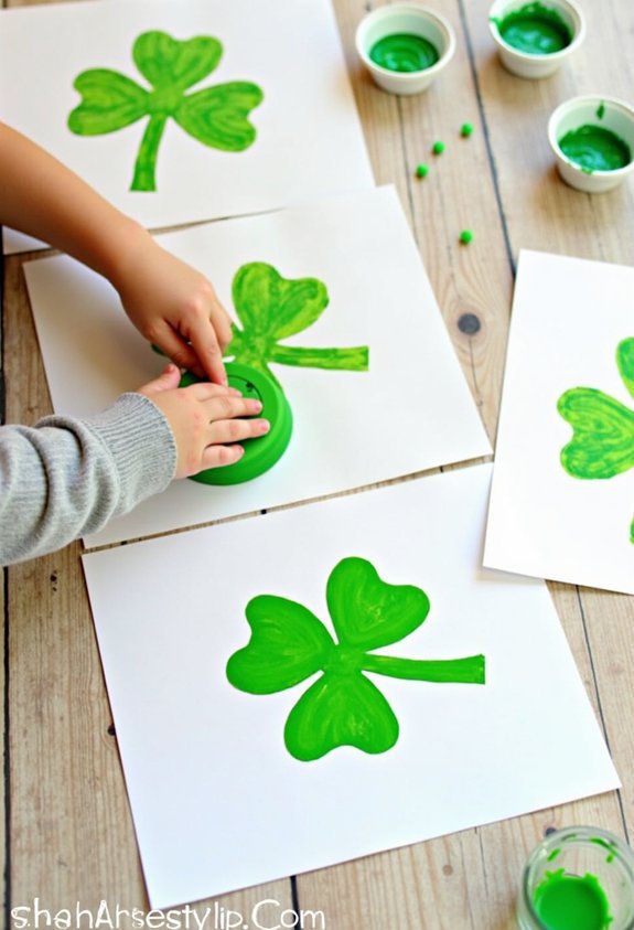 shamrock stamp painting fun
