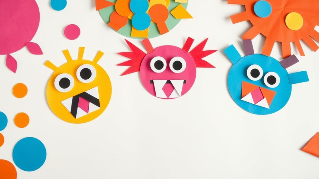 shape monsters from construction paper
