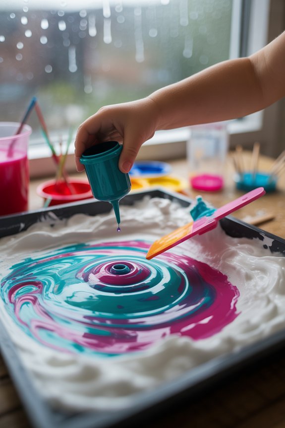 shaving cream marbled art