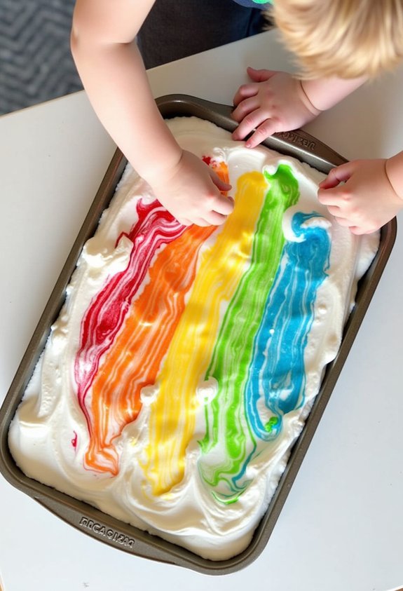 shaving cream rainbow activity