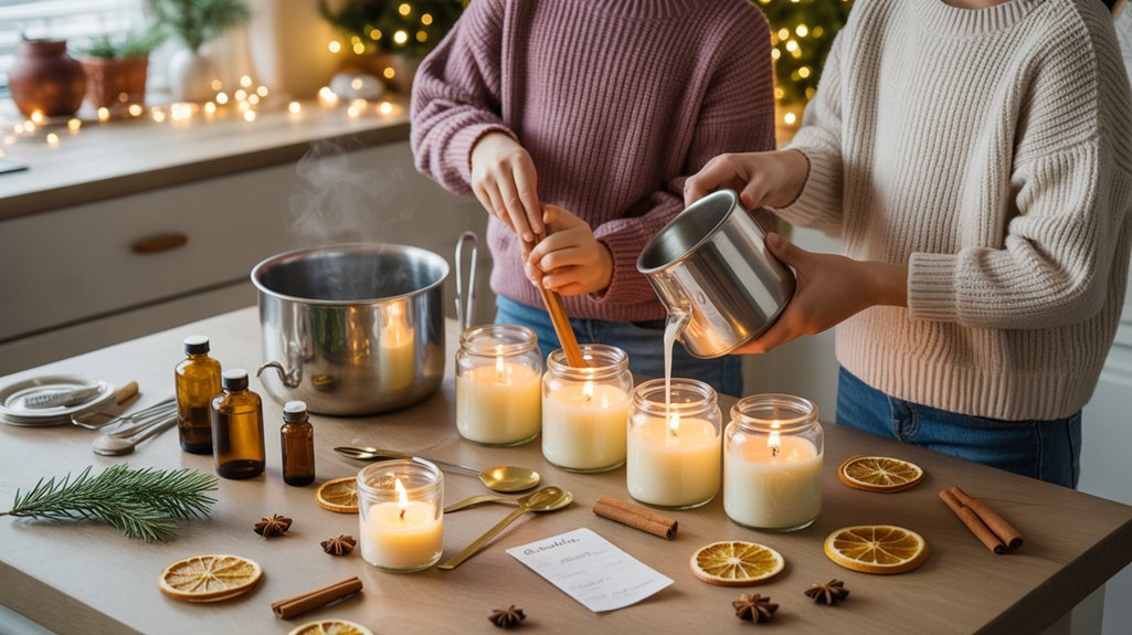 simple holiday candle making