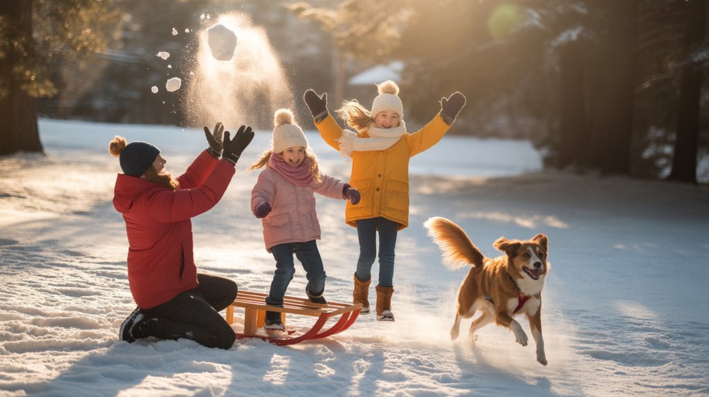 snowy togetherness and joy