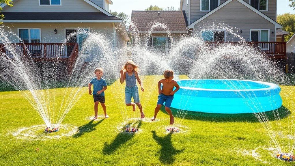 sprinkler obstacle course fun