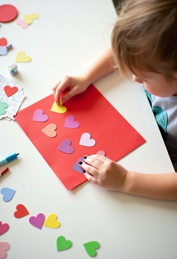 sticker heart card making fun