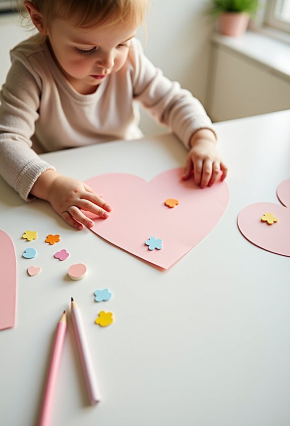 sticker heart crafting fun