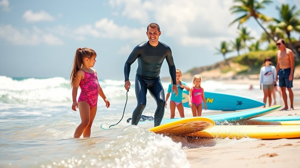 surfing lessons for families