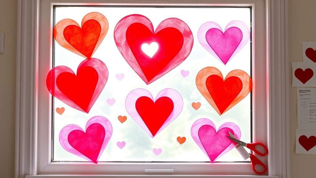 tissue paper heart decorations