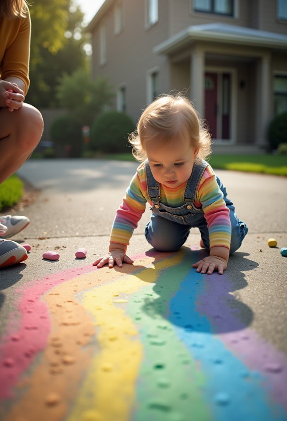 toddler sidewalk chalk art