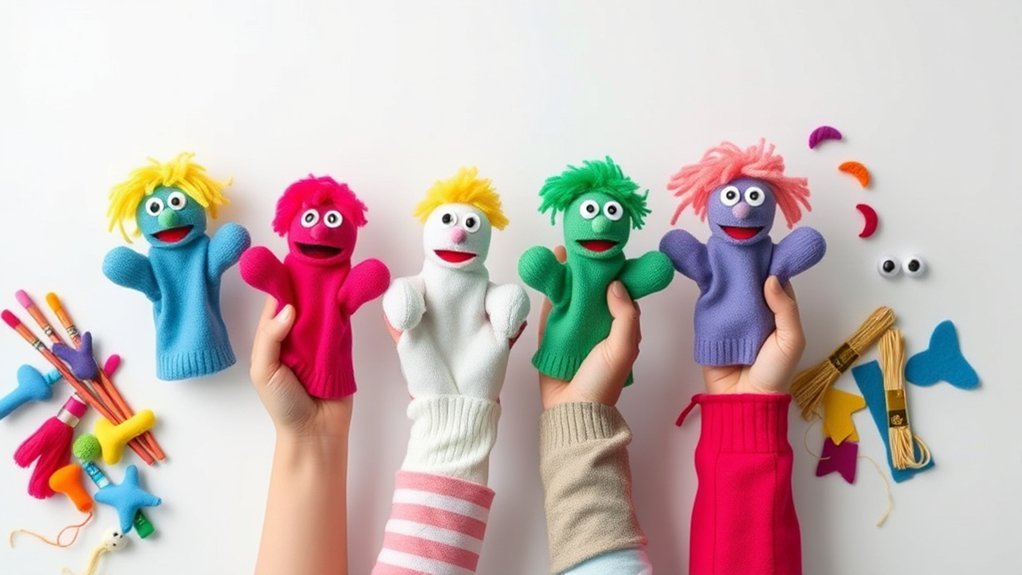 transform socks into puppets