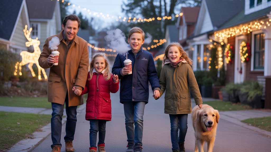 twinkling lights neighborhood stroll