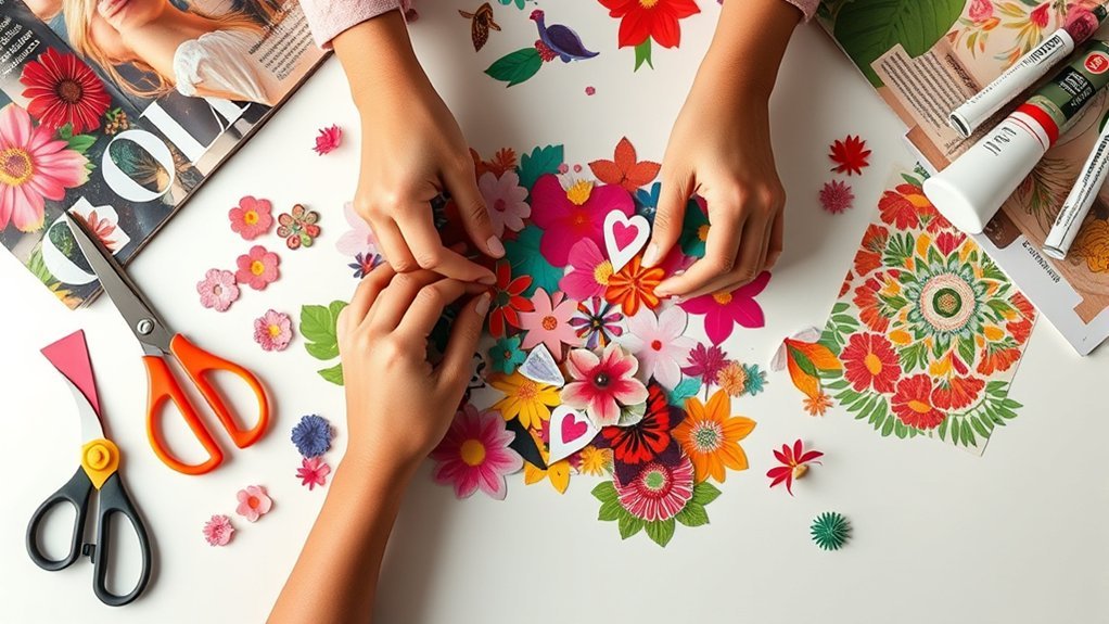 vibrant magazine collage art