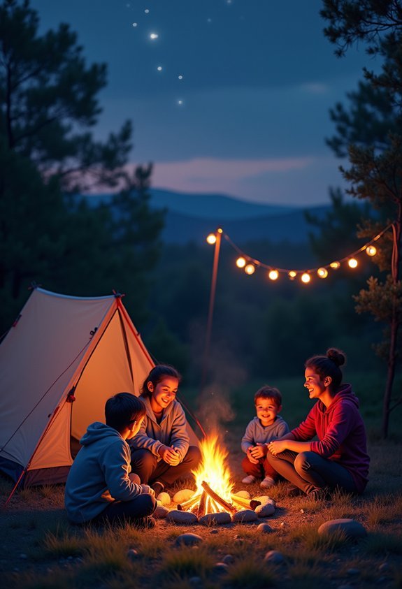 backyard camping under stars