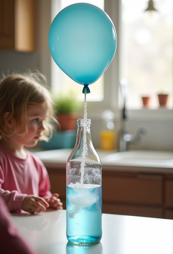 balloon inflates with reaction