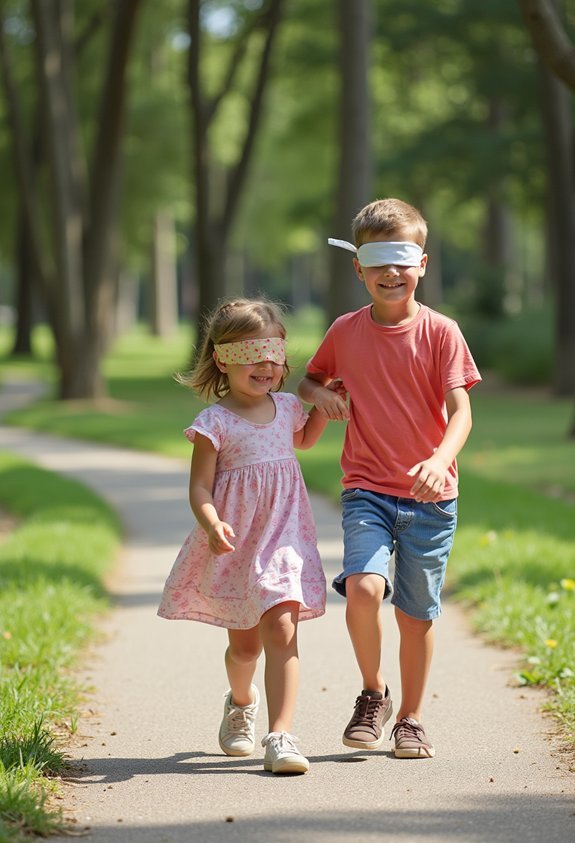 blindfolded trust walk exercise