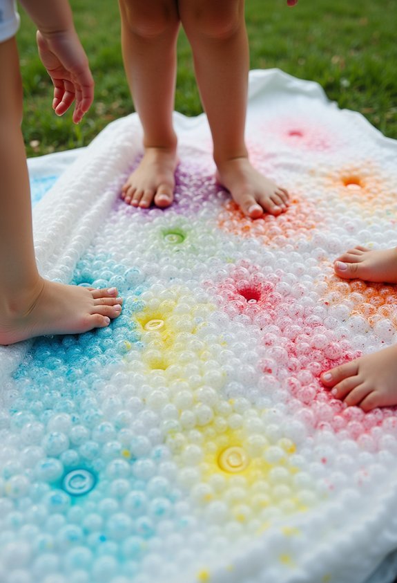 bubble wrap stomp painting