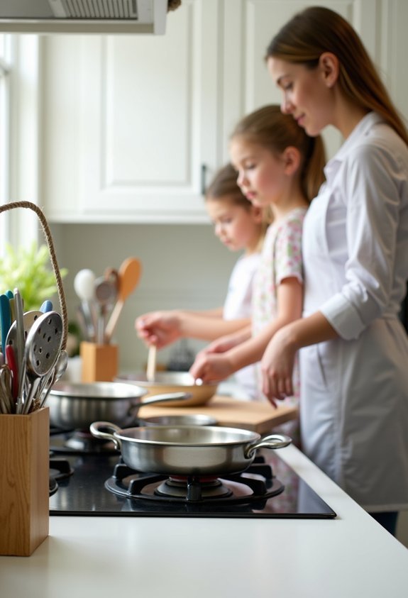clear countertop cooking space