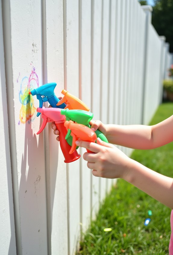 colorful spray bottle murals