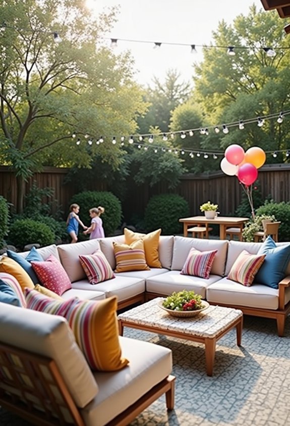 cozy outdoor lounge setup