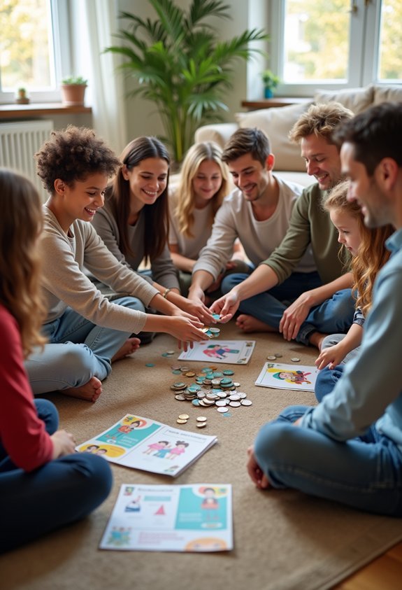 family giving team activity