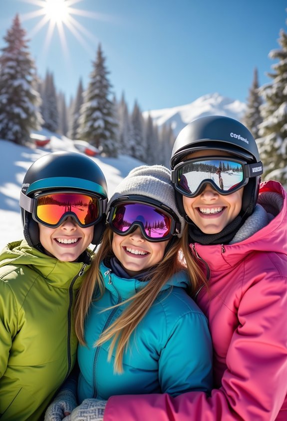 family ski trip fun