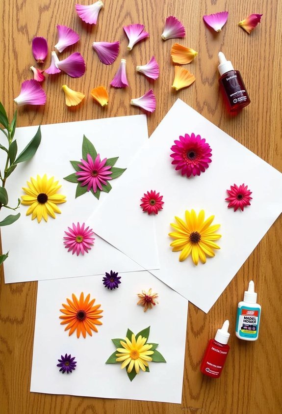 flower petal collage art