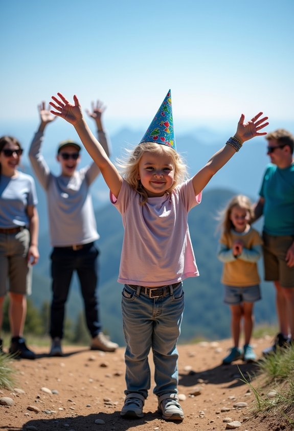 hiking birthday achievement celebration